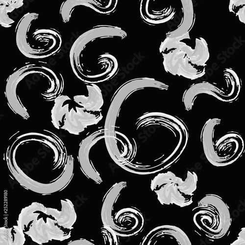 Pattern of curlicues paints. Abstract circle grunge texture.
