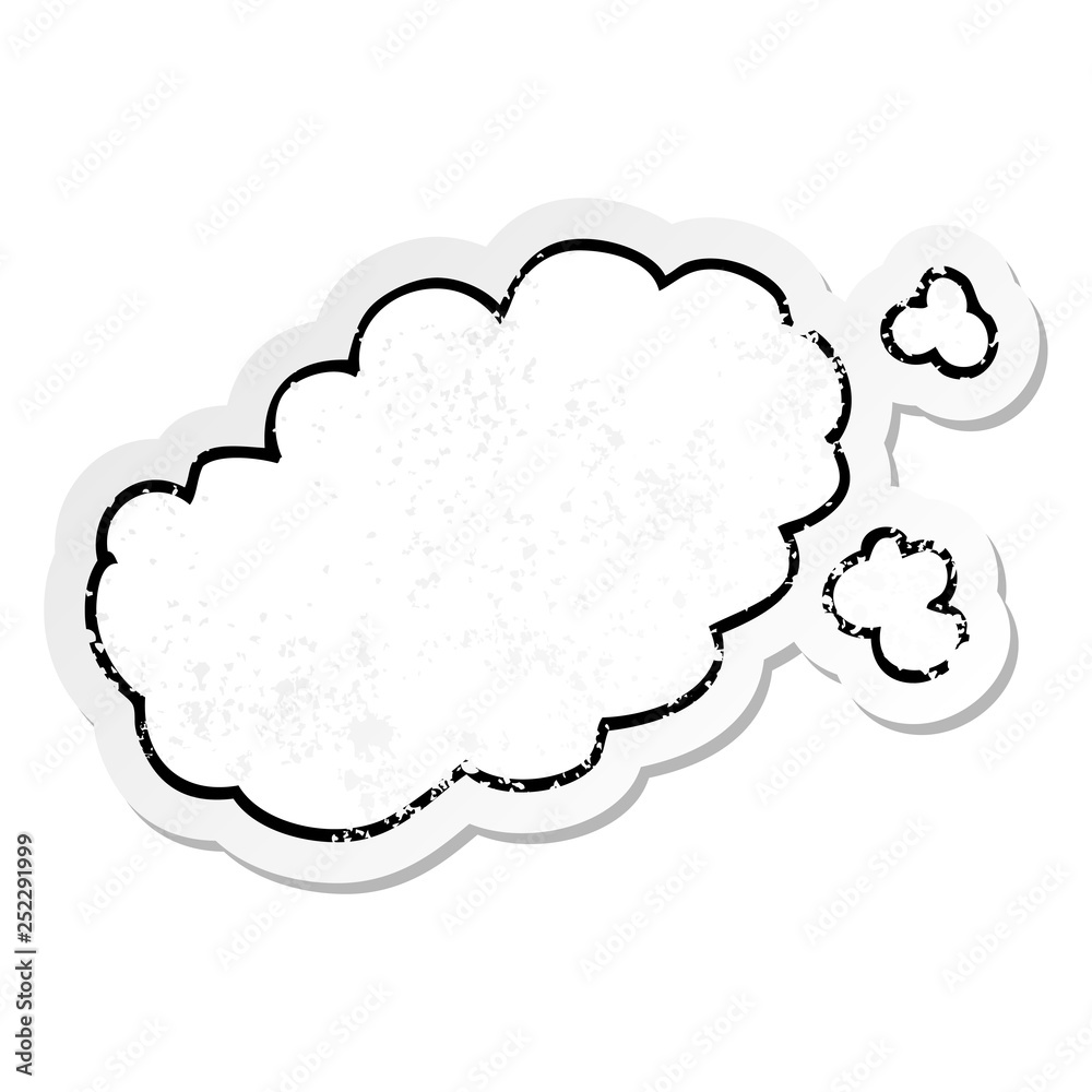 distressed sticker of a cartoon puff of smoke distressed sticker of a cartoon puff of smoke