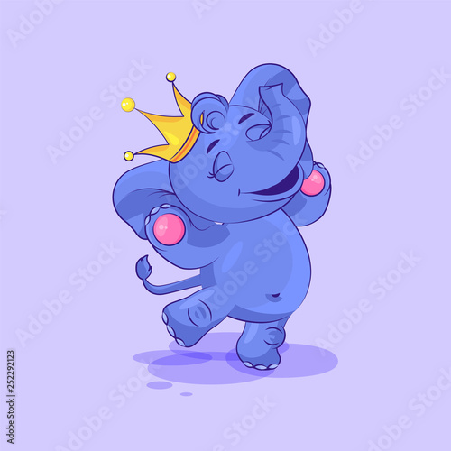 elephant calf jumping for joy sticker emoticon