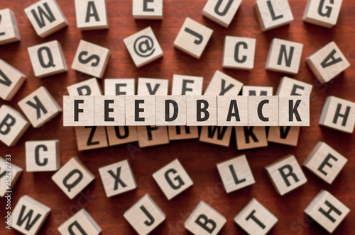FEEDBACK word made with building blocks