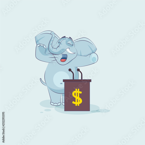 elephant orator speaker behind podium
