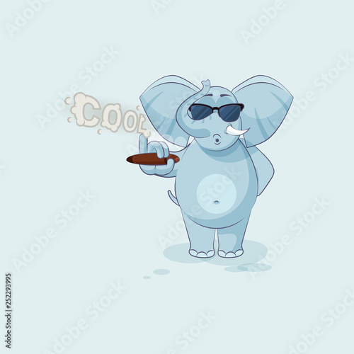 elephant sticker emoticon smoking cigar