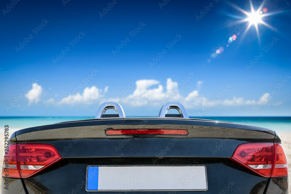 Naklejka premium Summer car and slim young woman 