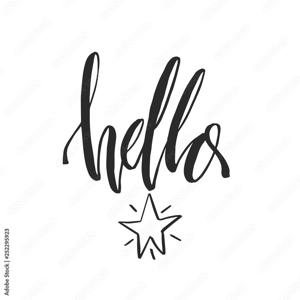 Hand drawn word. Brush pen lettering with phrase Hand drawn word. Brush pen lettering with phrase