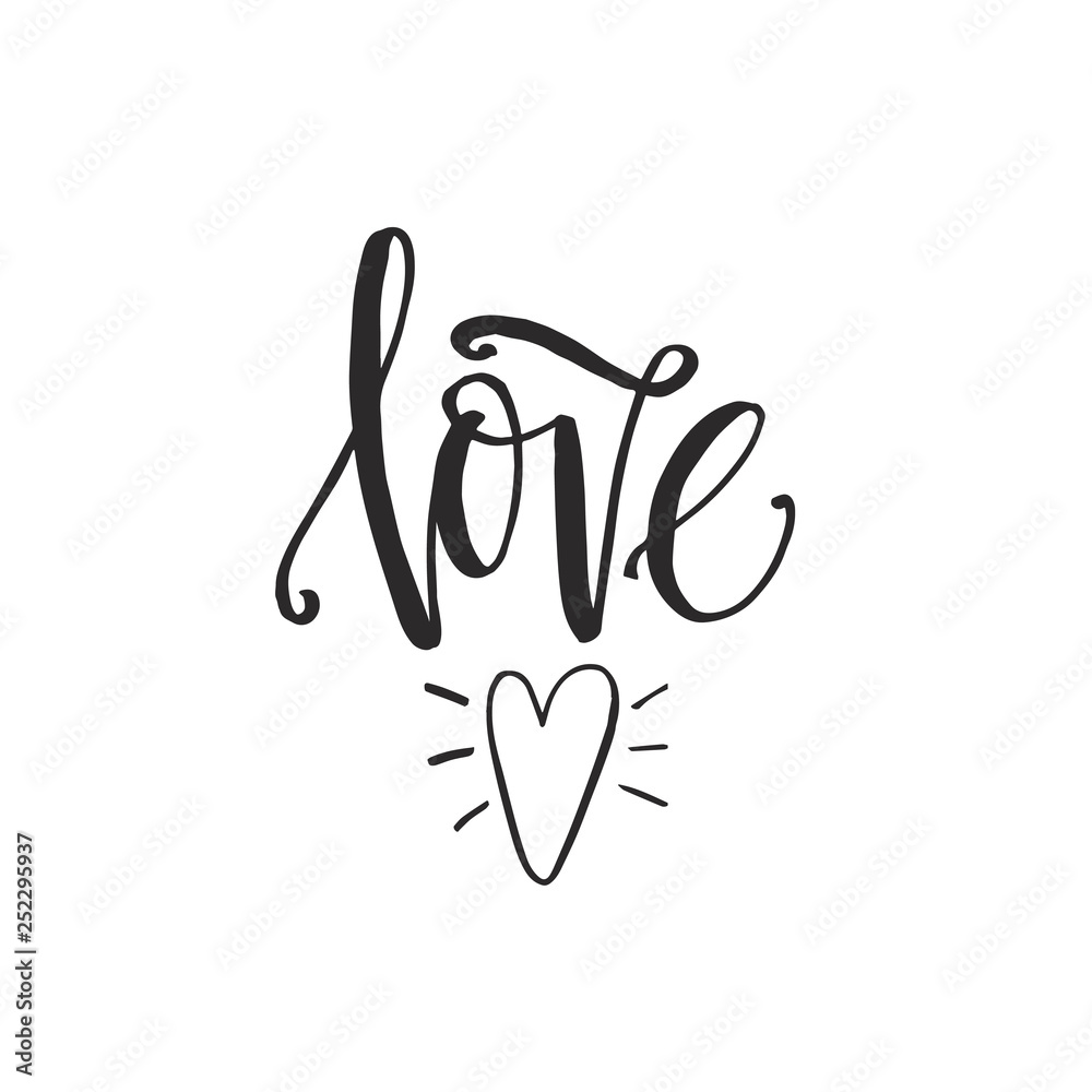 Hand drawn word. Brush pen lettering with phrase Hand drawn word. Brush pen lettering with phrase