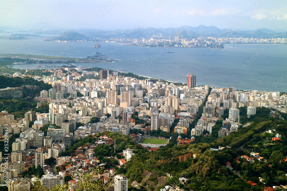 Spectacular panoramic view of the downtown with skyscrapers, Rio de Janeiro, Brazil, South America