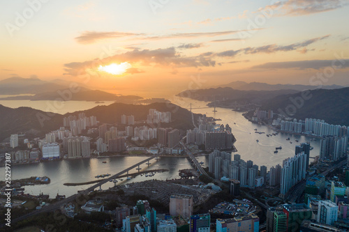 Top view of Hong Kong city photo