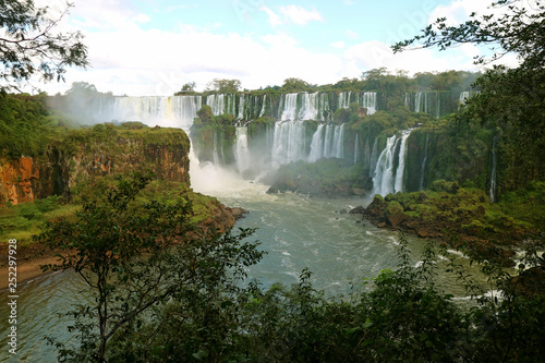 Breathtaking Panoramic View of Iguazu Falls at Argentinian side  Iguazu National Park  Argentina  South America