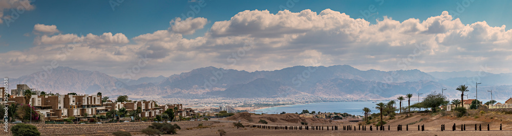 Panoramic view on Eilat - famous tourist city in Israel