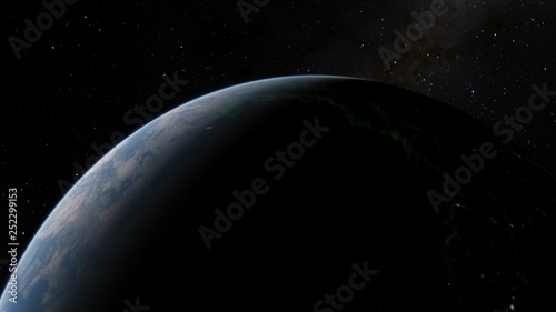 Planet Earth from space 3D illustration orbital view  our planet from the orbit  world  ocean  atmosphere  land  clouds  globe  Elements of this image furnished by NASA 