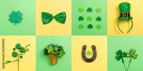 St. Patrick's Day theme with flat lay decoration elements