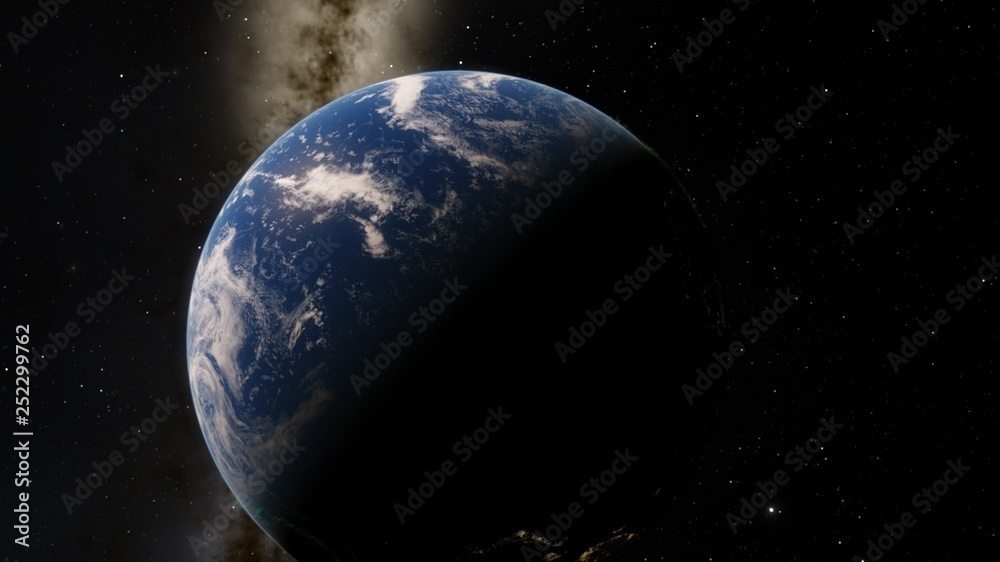 Planet Earth from space 3D illustration orbital view, our planet from the orbit, world, ocean, atmosphere, land, clouds, globe (Elements of this image furnished by NASA) Planet Earth from space 3D illustration orbital view, our planet from the orbit, world, ocean, atmosphere, land, clouds, globe (Elements of this image furnished by NASA)