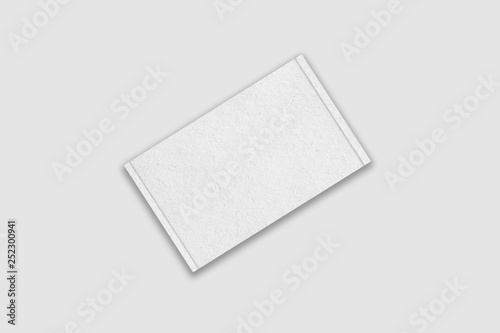 White cardboard box mock-up isolated on soft gray background.Cardboard package.High resolution photo.