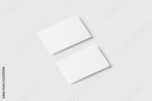 Business Cards on white background.Mockup.High resolution photo. Top view. © sabir