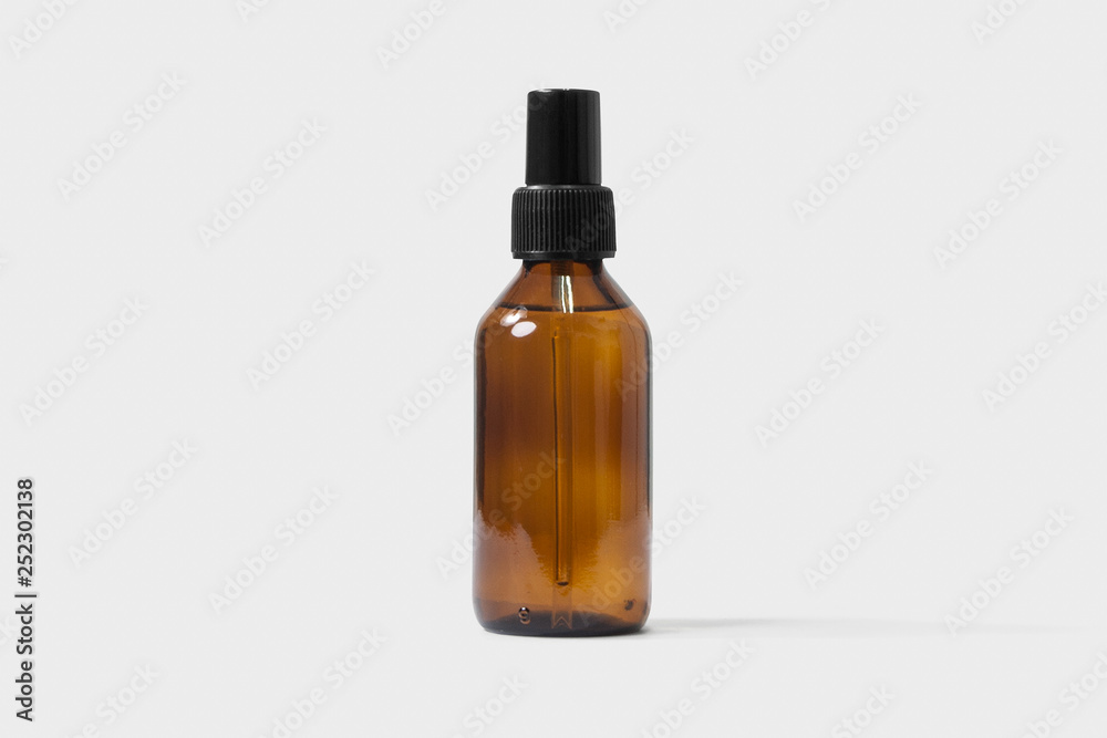 Cosmetic or perfume bottle mock up isolated on white background.High resolution photo.