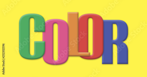 COLOR – with colorful letters on yellow background