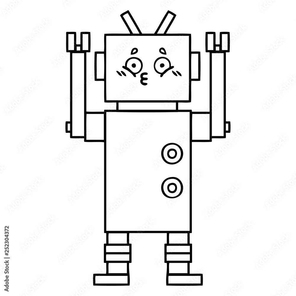 line drawing cartoon robot line drawing cartoon robot