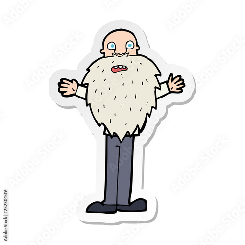 sticker of a cartoon bearded old man