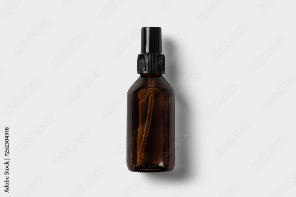 Cosmetic or perfume bottle mock up isolated on white background.High resolution photo.
