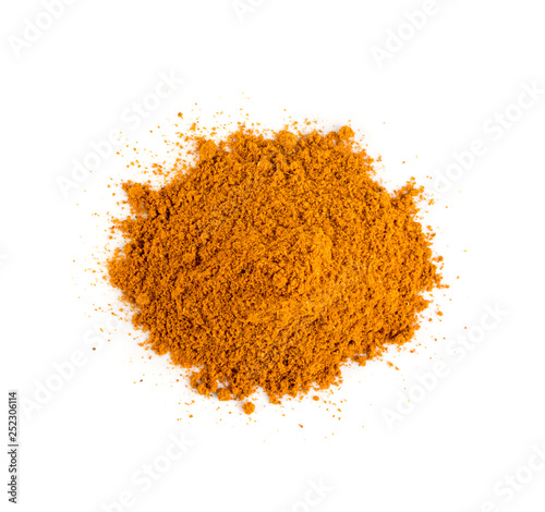 Mixture of Indian Spices and Herbs Powders Isolated