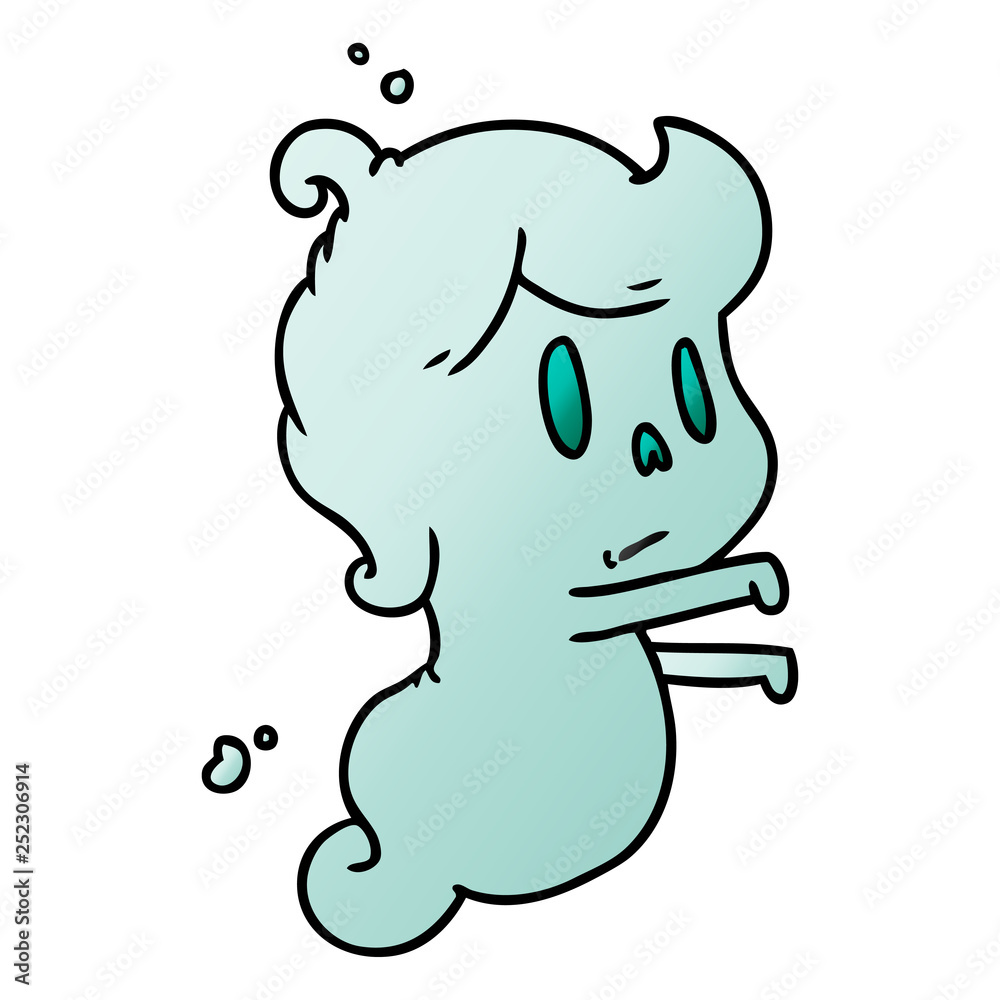 gradient cartoon of a kawaii cute ghost gradient cartoon of a kawaii cute ghost