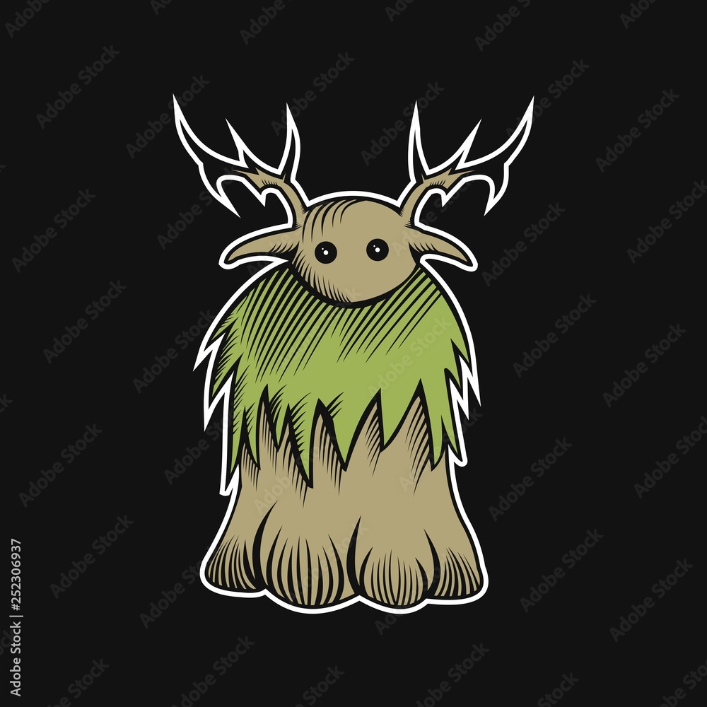 Fototapeta premium monster wood characther vector illustration for your company or brand
