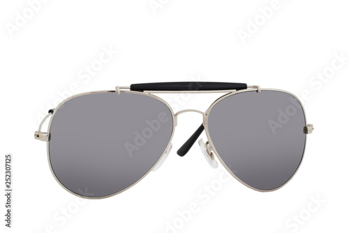 Black sunglasses with Mirror Lens isolated on white background