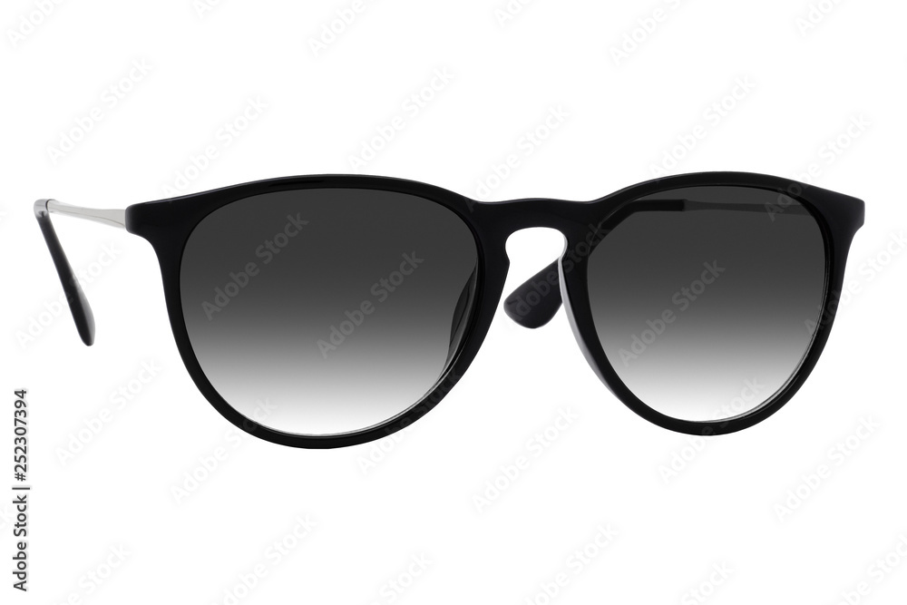 Black sunglasses with Black Gradient Lens isolated on white background
