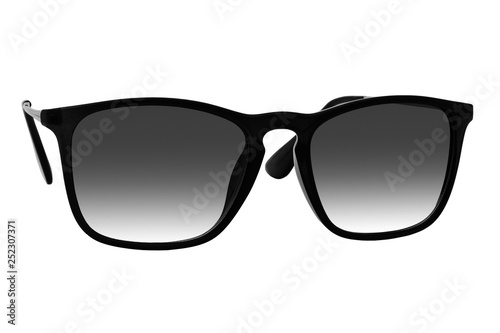 Black sunglasses with Black Gradient Lens isolated on white background