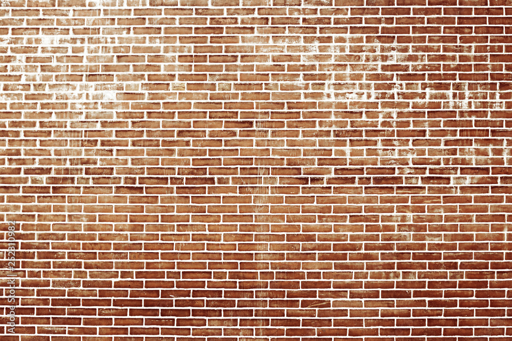 Old red brick wall background texture