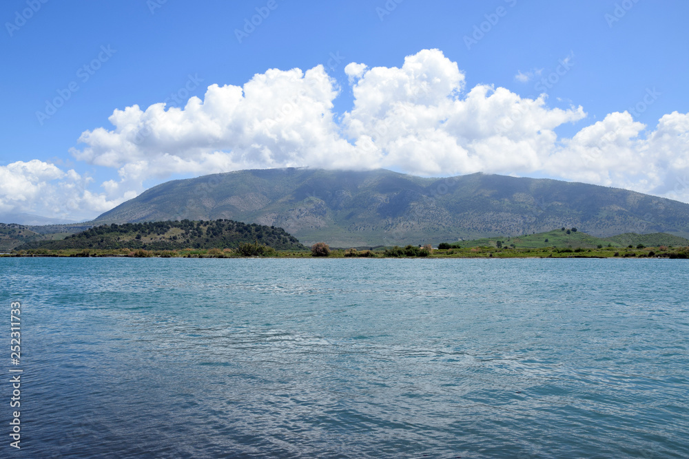Landscape of Lake Butrint - Buthrotum. Southern Albania.