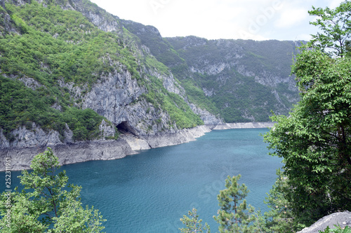 PIva Lake (Pivsko Jezero) in Piva canyon. Artificial lake, Pluzine, Montenegro. photo