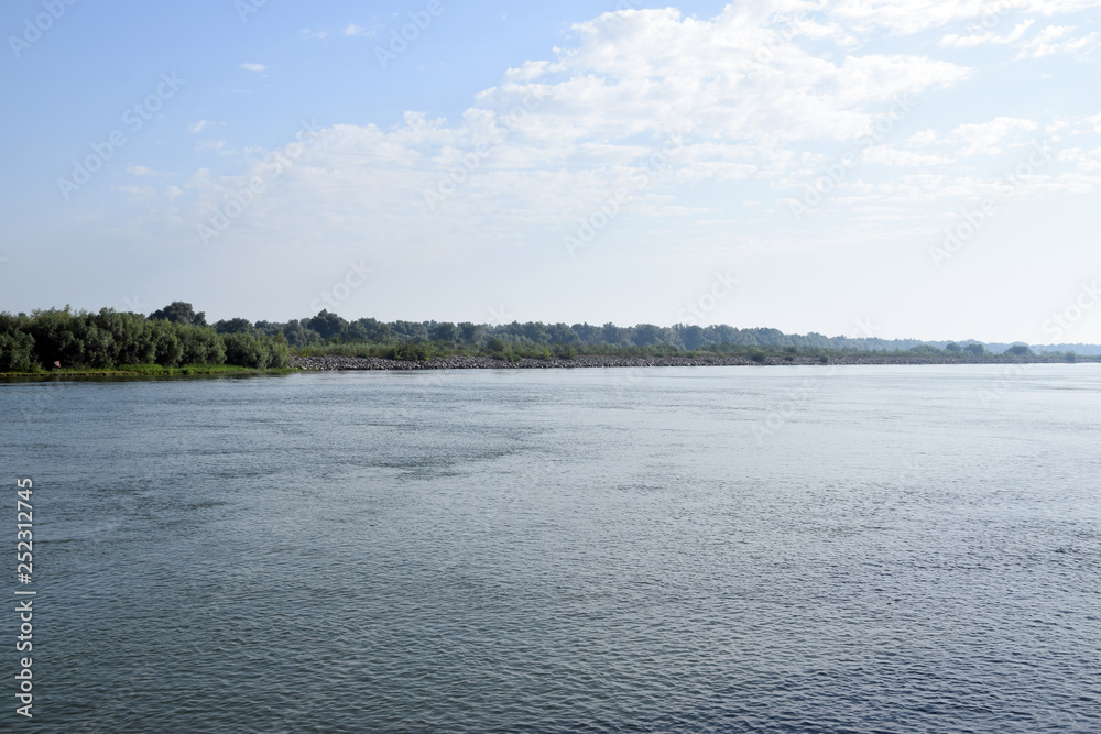 Landscape of Danube Delta. Danube - Sulina Branch. Sulina distributary channel. Romania.