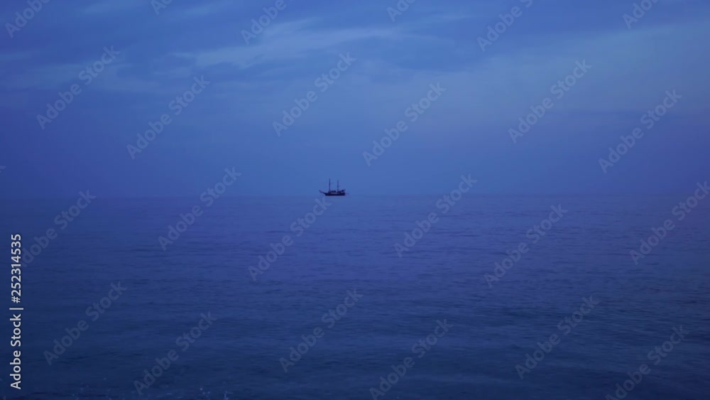 Beautiful marine landscape at sunset time. Real time video footage. Beautiful marine landscape at sunset time. Real time video footage.