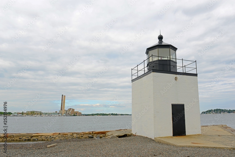 Derby Wharf Lighthouse at the Salem Maritime National Historic Site NHS in Salem, Massachusetts, USA.