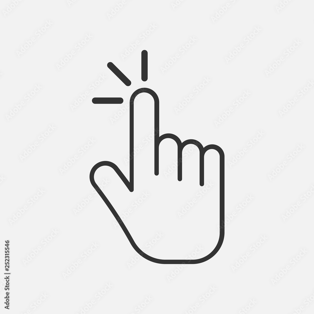 line click icon isolated on white background. Vector illustration. line click icon isolated on white background. Vector illustration.