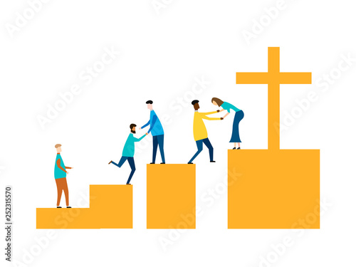 Jesus Savior concept isolated on white background. Vector illustration.