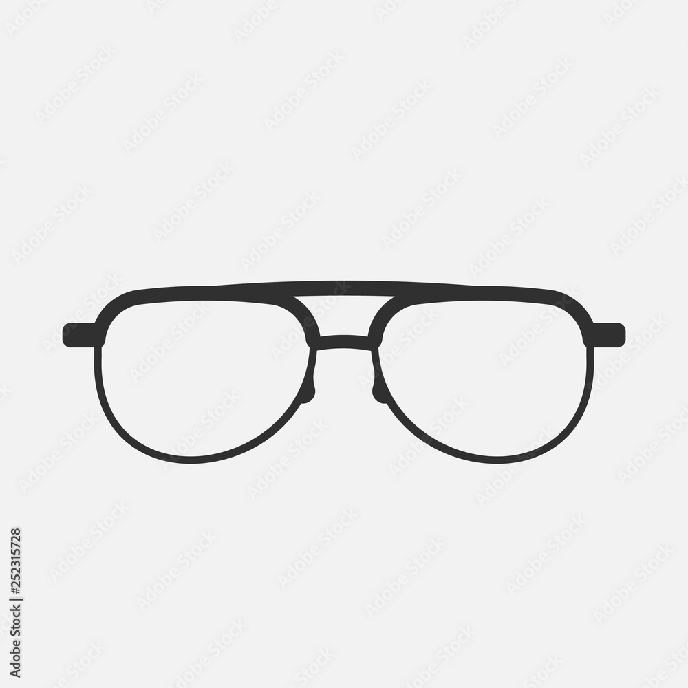 glasses icon isolated on white background. Vector illustration.