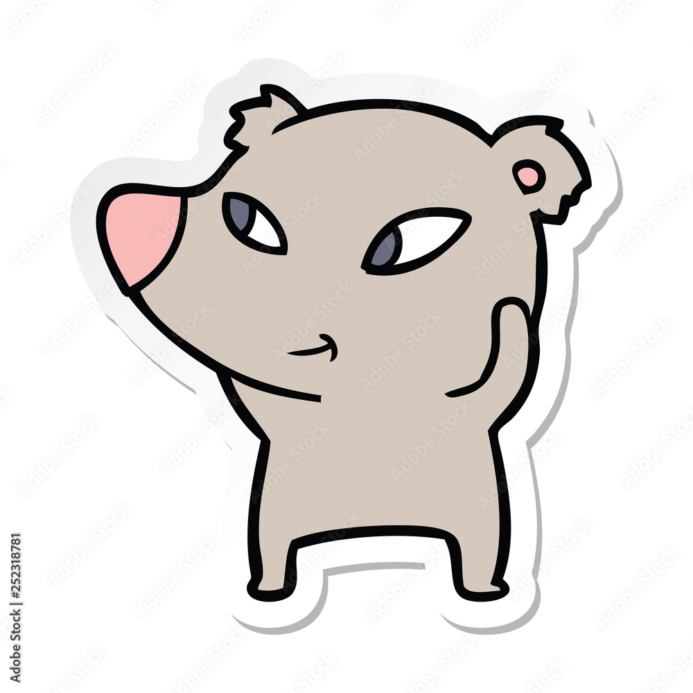 sticker of a cute cartoon bear sticker of a cute cartoon bear