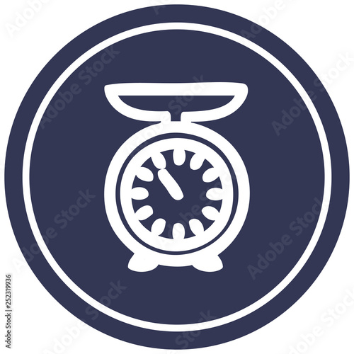 weighing scales circular icon