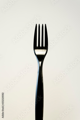 black fork on white