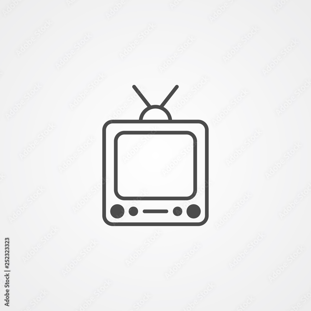 Retro television vector icon sign symbol Retro television vector icon sign symbol