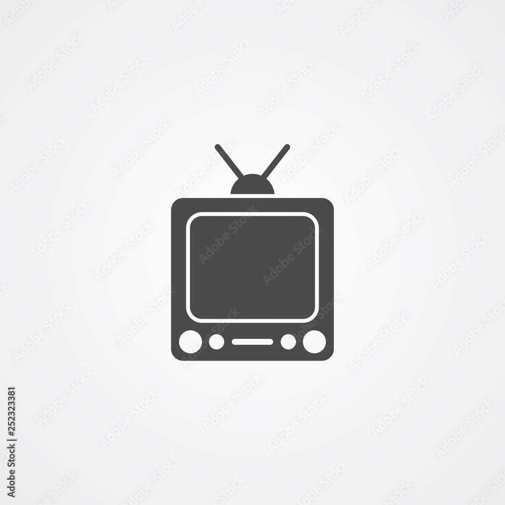 Retro television vector icon sign symbol Retro television vector icon sign symbol