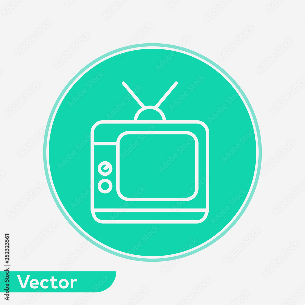 Retro television vector icon sign symbol Retro television vector icon sign symbol