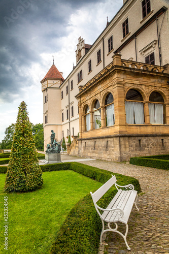 Detail view of Konopiste chateau, located southeast of Prague, Czech Republic, Europe.