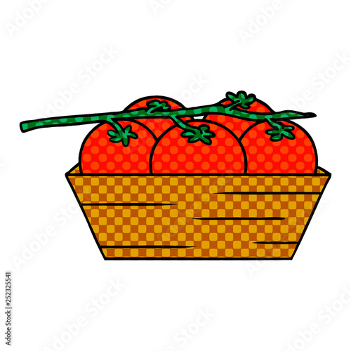 cartoon doodle of a box of tomatoes