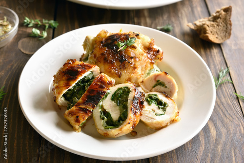 Stuffed chicken fillet with spinach and cheese