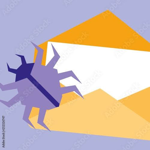 envelope mail with virus bug