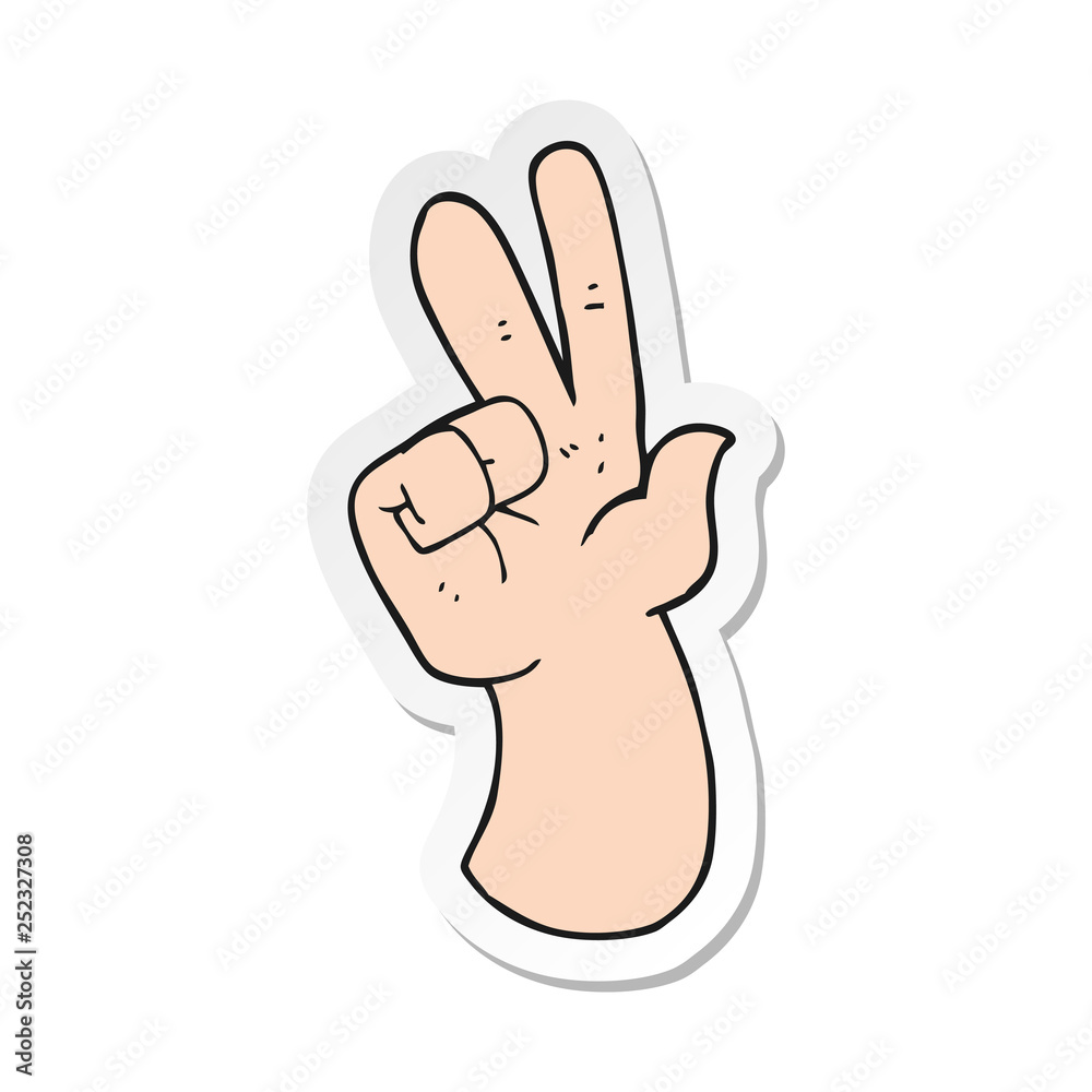 sticker of a cartoon hand counting sticker of a cartoon hand counting