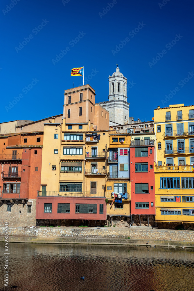 Girona, Spain and Catalan Flag